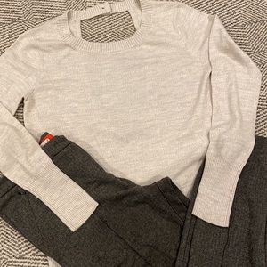 Open back sweater and Pants Outfit